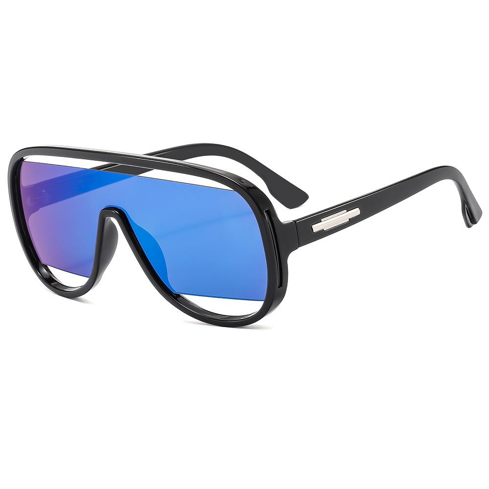 Trendy Oversized Pilot Men Unique Hollow Sun Glasses Glasses Ladies Vintage One Piece Gradient Mirror Shades UV400 Rimless Sun Eyeglasses