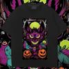 Purple Bat And Pumpkin Head Tshirt Short Sleeve Round Neck Tops Rap Style For Men Woman Shirt  T-shirt Fashion T Shirt