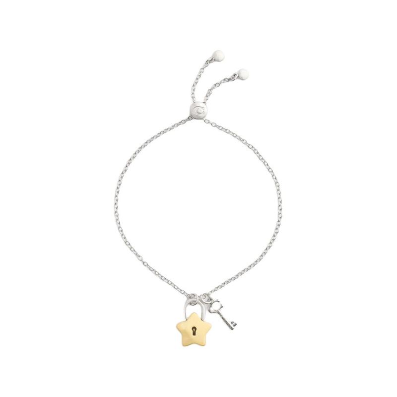 COACH Solid color design, brass plated bracelet, same style for men and women, silver