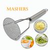 Stainless Steel Masher Potato Puree Grinder Auxiliary Food Manual Masher Kitchen Masher Vegetable Puree Fruit Puree Press