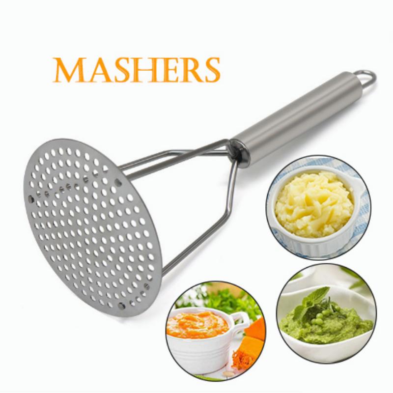 Stainless Steel Masher Potato Puree Grinder Auxiliary Food Manual Masher Kitchen Masher Vegetable Puree Fruit Puree Press