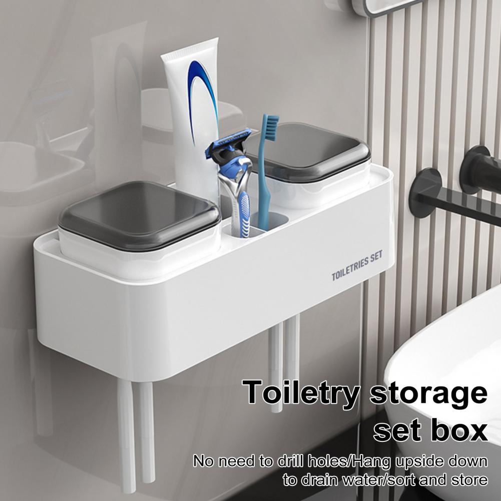 Toothbrush Organizer Bathroom Toothbrush Organizer Wall Mount Toothbrush Holder with Capacity Storage Stand Bathroom Accessories