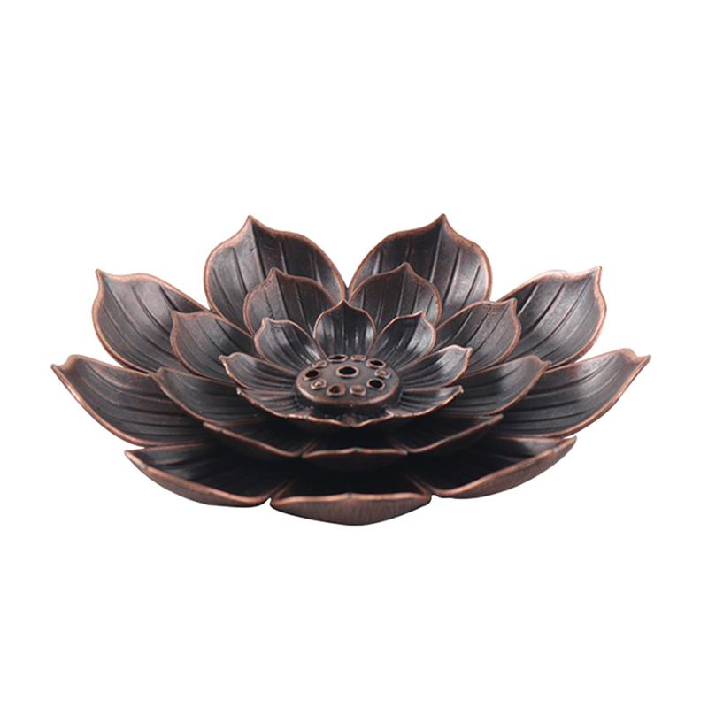 Metal  Incense Burner Stick Holder Buddhism Lotus Line Incense Plate Sandalwood Coil Base Temples Yoga Studios Home Decoration