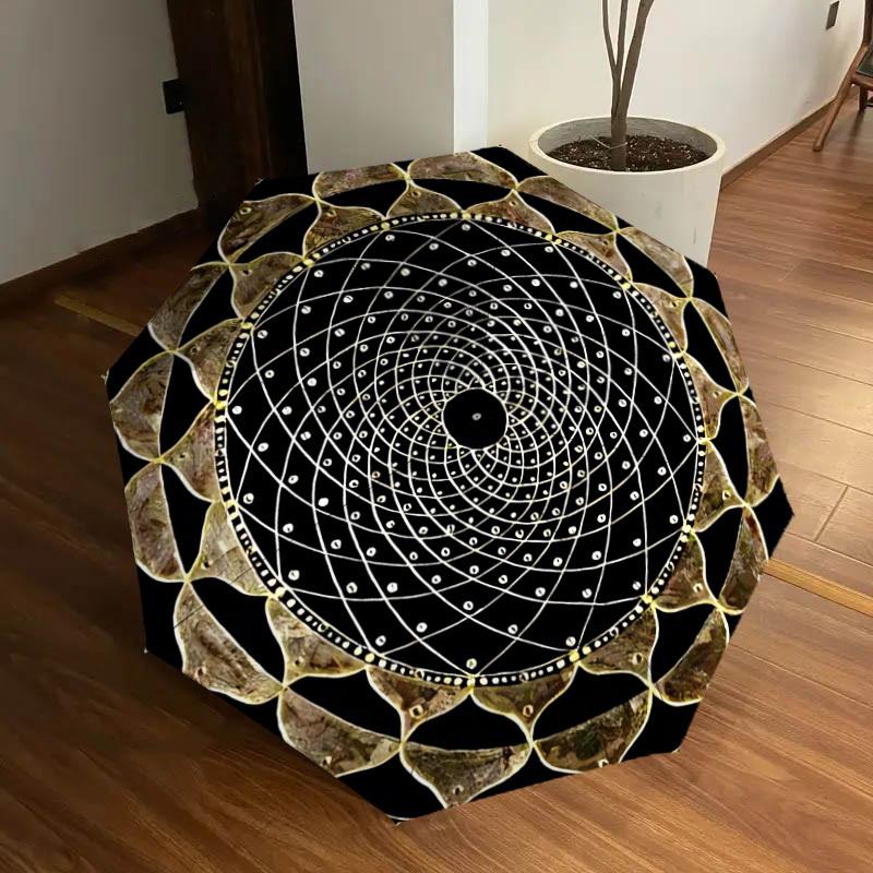 

1pc Mandala Art Automatic Umbrella Durable Iron Frame & Plastic Handle, Gift for Men & Women, Sturdy Construction yy250905171