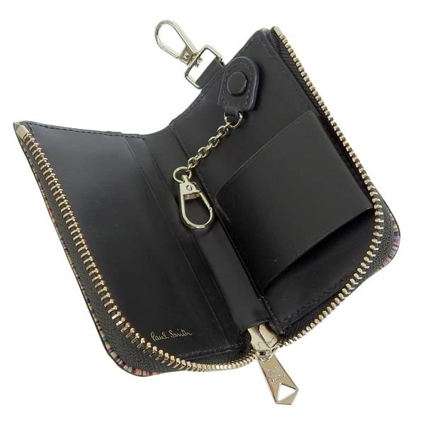 Key Case Outlet Smart Key Case with Eggplant Scan Leather Brand BPS422 [Paul Smith] Men's Multi-stripe (DARK GREEN/Green) [Item]