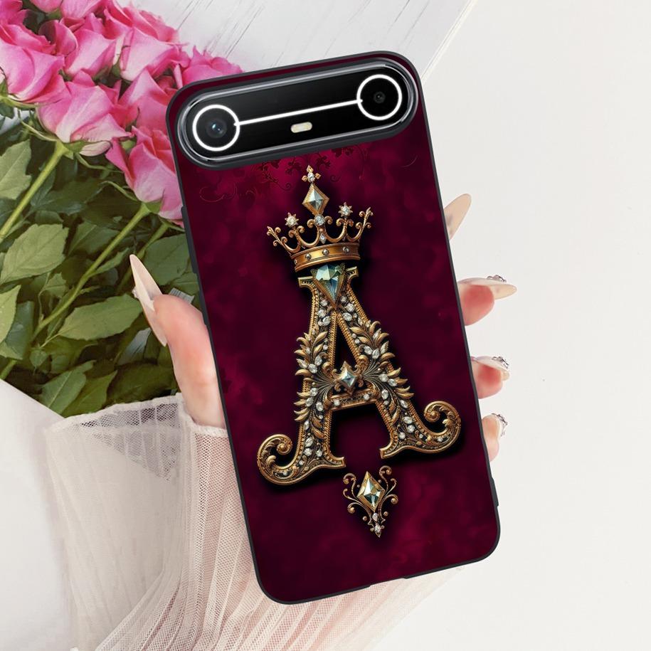 For Tecno Pova Slim Case Luxury Crown Letters Funda Soft Silicone Phone Cover For Tecno Pova Slim 5G Coque KM9 Shockproof Bumper
