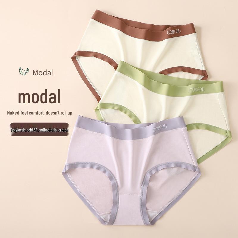 Modal Seamless Women's Mid-Waist Plus Size Panties with 5A Antibacterial Crotch