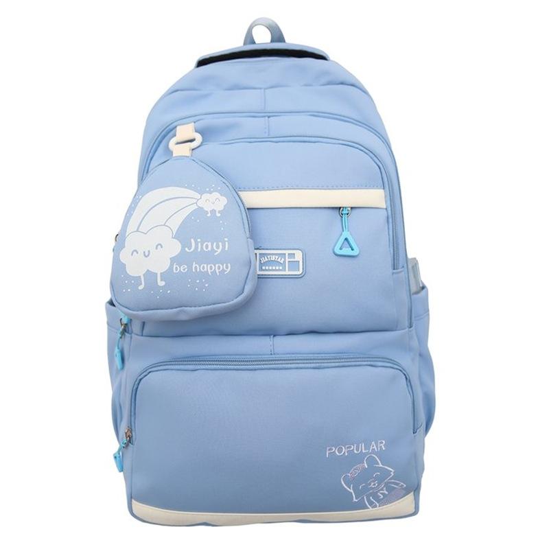 Women Cartoon Backpack Student School Bag Large Capacity Backpack with Coin Purse
