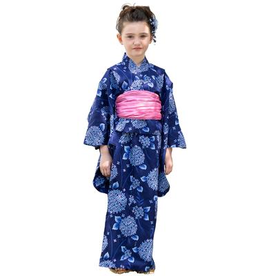 Alice Magic Yukata and Obi Set 130cm Kids' (5217953), Hydrangea/Navy (05),