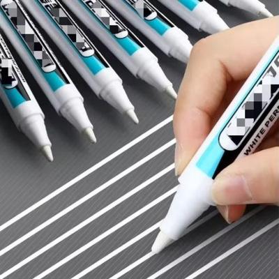 1 stuks 0.7/1.0/2.5MM Witte Permanente Marker Pen Waterdichte Verfmarker Voor Hout Rots Plastic Glas Steen Metaal Kunstbenodigdheden