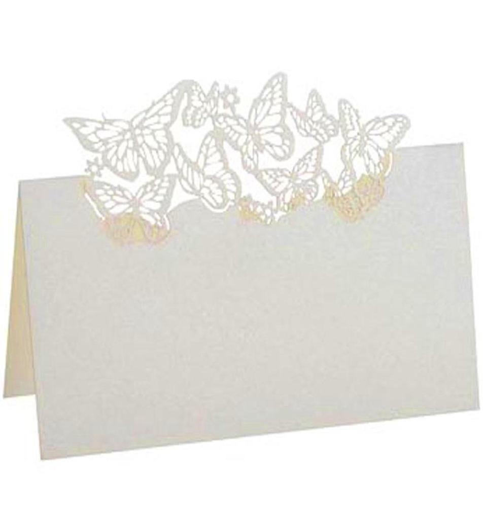 50pcs Seat Card Butterfly Hollow Heart Table Card Wedding Name Sign In Table Wholesale Table Numbers Wedding Thank You Cards