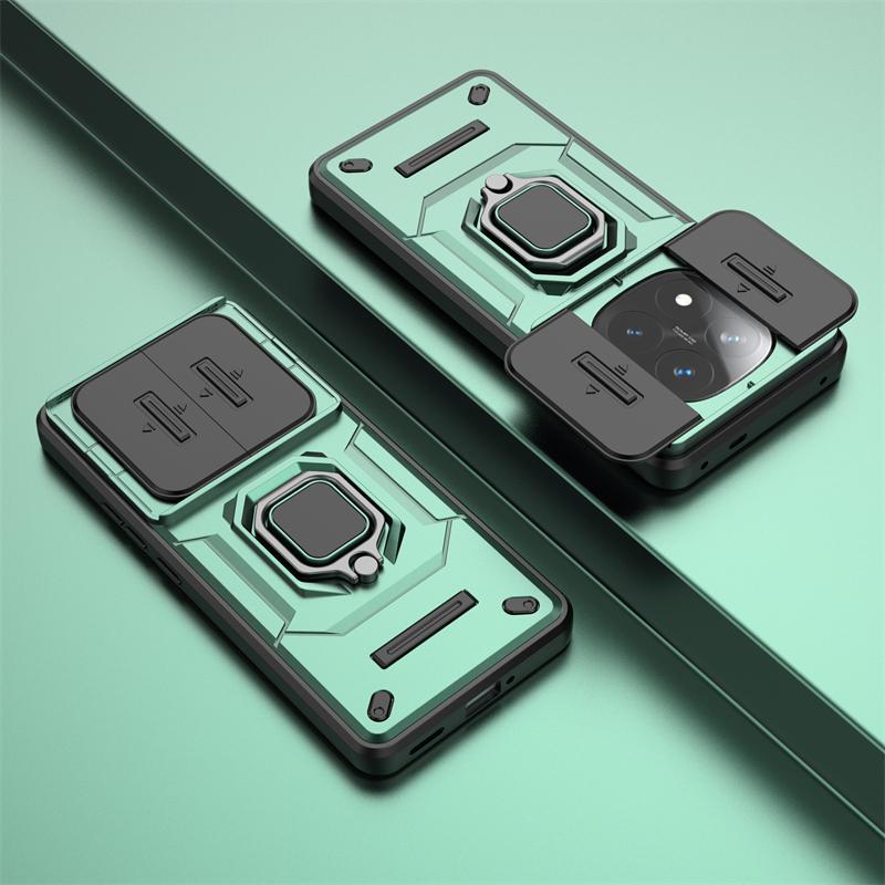 Ring Bracket Phone Case For Xiaomi Redmi Note 14 Pro Plus 5G China Celulares For Redmi Note 14 Sliding Window Funda Cover