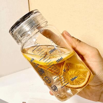 Graduated Measurement Glass Water Bottle with Measurements 300ml Capacity Heat Resistant Cup Drinkware For Sports Use