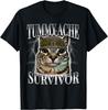 Tummy Ache Survivor Cat Meme Funny Saying Cats Animals T-Shirt