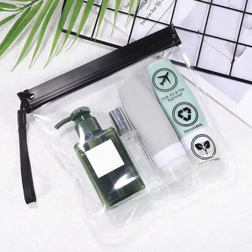 1Pcs Waterproof Flight Make Up Bag Transparent Cleaning Storage Organizer Toiletry Bag  For Women