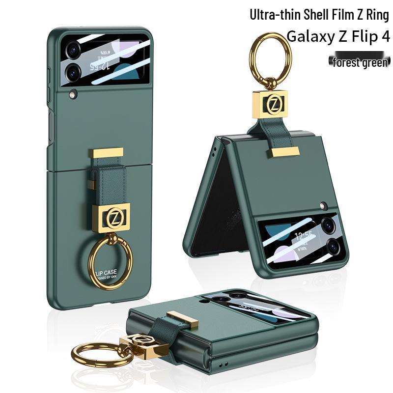 Samsung Flip4 Cross-border Compatible Frosted Hard Case with Z Ring Buckle