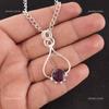 Round Amethyst Stone 925 Silver Daughter Gift Engagement Elegant Wedding Pendant PP-40-1