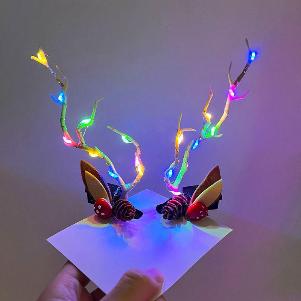 Mit LED-Licht LED Weihnachts-Stirnband Hirschgeweih Leuchtende Haarspange Weiblich