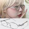 Women Men Metal Blue Light Blocking Small Oval Glasses Frame Lightweight Fashionable Eyewear for Daily Computer Use