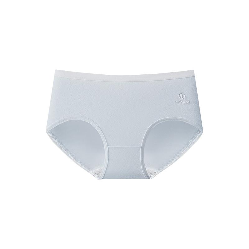 Female Spring and Summer Thin Cotton 7A Antibacterial Breathable Non Trace Middle Waist Triangle Briefs