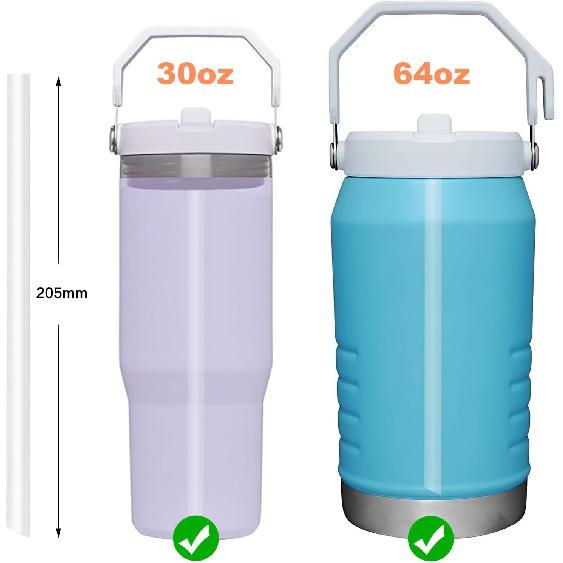 Replacement Straws Compatible with Stanley IceFlow Flip Straw Tumbler 30 Oz,64 oz-Accessories Included 6 Straws,1 Cleaning Brush(Not For Stanley Ice