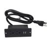 Conference Recessed Power Strip Table Furniture Outlet 2 AC Sockets 2 USB Ports 1.5m Cord