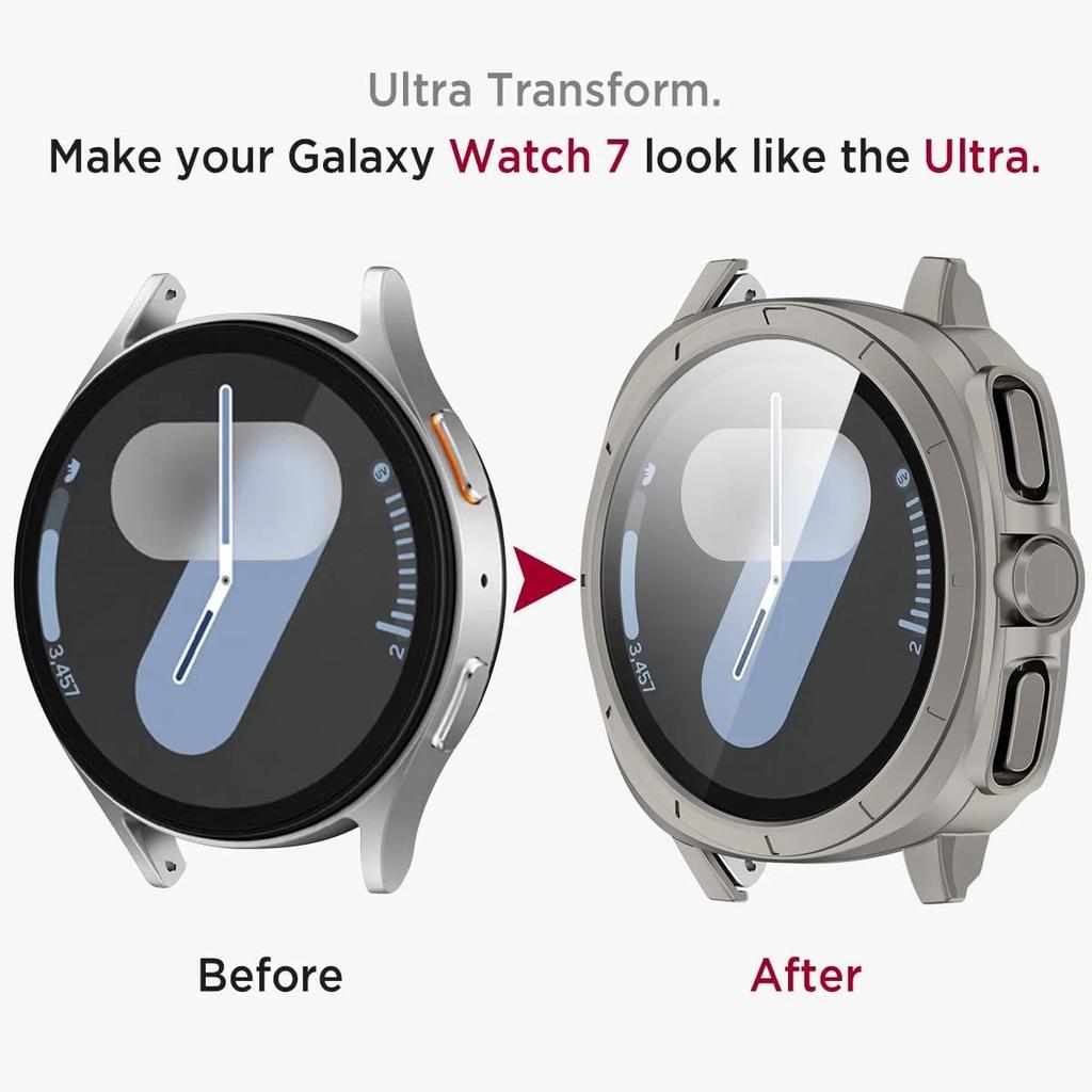 Für Samsung Galaxy Watch 7 40mm/44mm Bumper Vollabdeckung Displayschutz Stoßfeste Hülle+Displayschutz Kratzfest Fallschutz