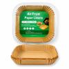 Air Fryer Paper Liners, 100 Pcs Brown Rectangular 200 X 160 Mm Disposable Baking Paper Trays for Home Kitchen Cooking