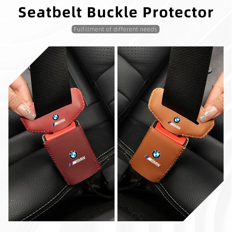 Car Sticker 2025 Hot Car Styling Leather Seat Belt Buckle Protector Lock Cover For BMW E46 E90 E60 F10 E39 F30 E36 F20 E87 E90 E
