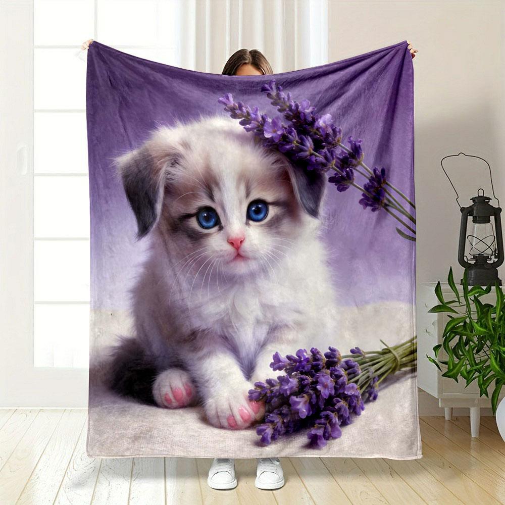 Cute Animals and Flowers Printed Blanket Children Adult Blanket Soft and Warm Bedding for Bed Sofa Outdoor Travel Cover Blanket