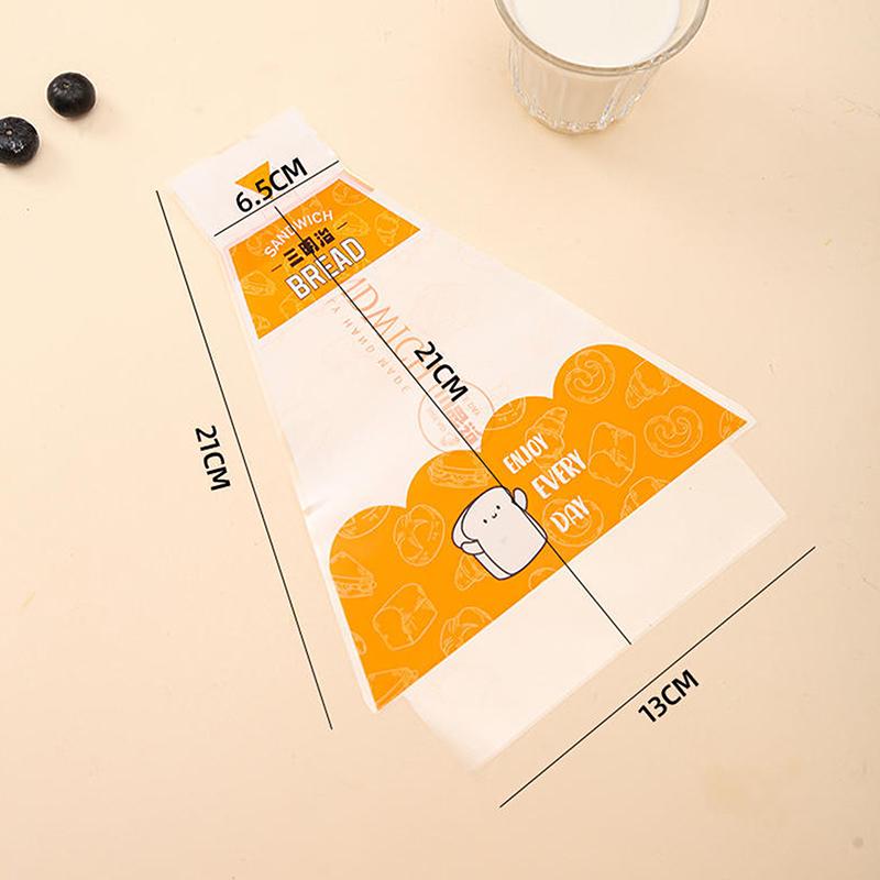 

100Pcs Sandwich Plastic Packaging Transparent Triangle Bags For Bread Butty Bags Birthday Party Decoration Treat оранжевый