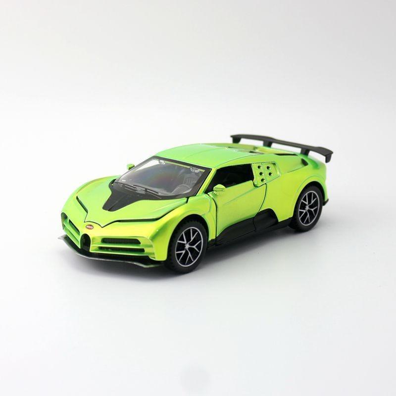 

Alloy Bugatti Centodieci Toy Car Model 132 Scale Inertial Opening Doors Children s Toy Loose зелений