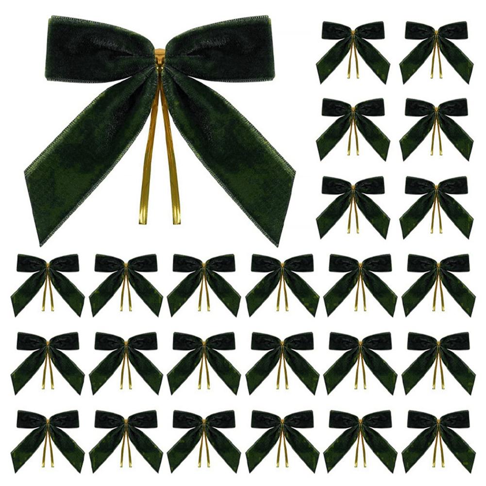 

24 шт. Бархатный бант Рождественское украшение Бант Аксессуар для упаковки подарков