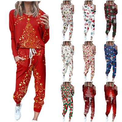 Sets For Women 2 Piece  Round Neck Long Sleeve Shirts Drawstring Sweatpants Pocket  Sets
