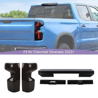 Décoration de Feu Arrière de Voiture Cache Garniture de Feu Stop Haut Monté Couvercle de Protection de Feux Arrière Pour Chevy Silverado 2022 et Supérieur, Noir Fumé