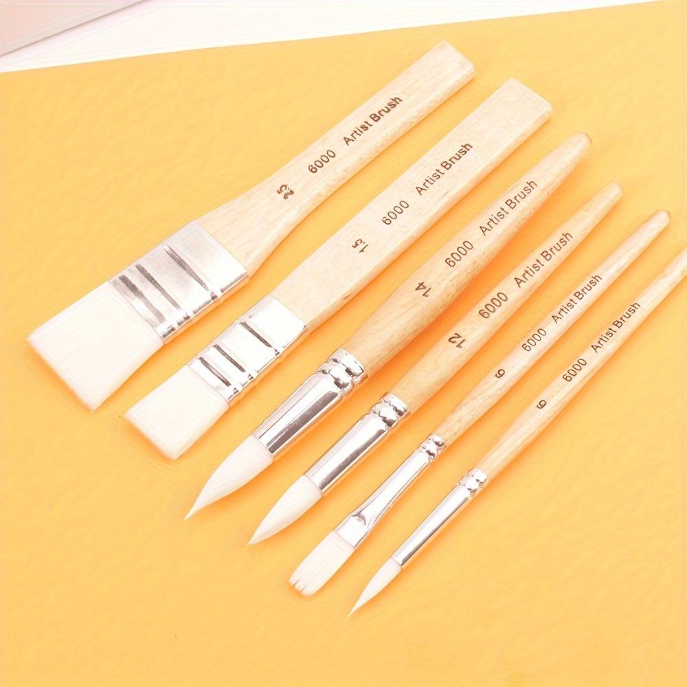 Premium Paint Brush Set with Wooden Handles - Versatile Nylon Bristles for Oil, Acrylic, Watercolor & Miniature Artwork - Includes Convenient
