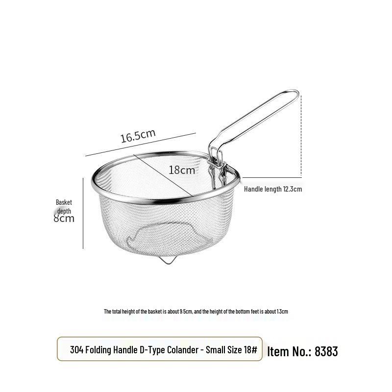 Large Japanese Stainless Steel Mesh Colander Spoon for Noodles, Dumplings, and Hot Pot