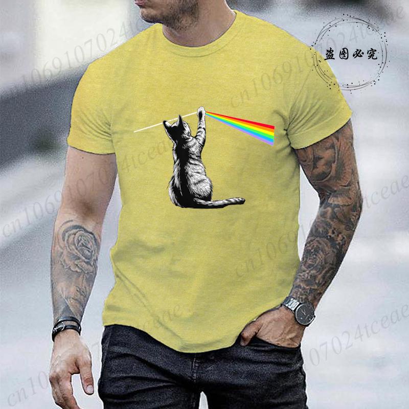 Funny Cat Rock Music Gift Men Women Funny Cat TShirt Men Women T Shirts Breathable Street Clothes Summer Fashion Casual T Shirt