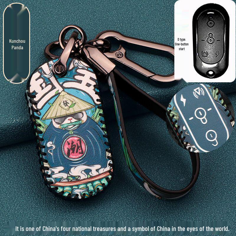 Yadea M6 Green Electric Vehicle Genuine Leather Key Cover for Women