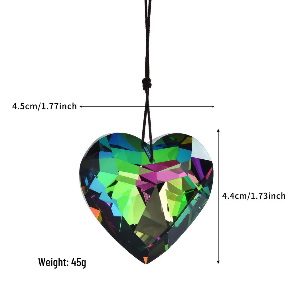 45mm Peach Heart Crystal Prism Pendant for Jewelry & Chandelier Décor