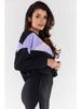 Casual fabric sweatshirt, black and purple M