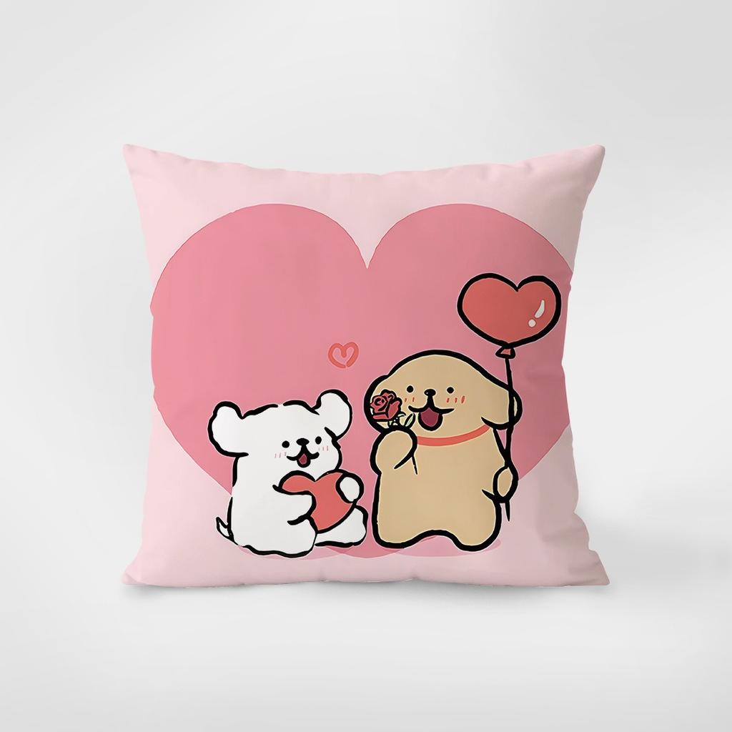 Cute Dog Pattern Pillowcase Interior Decoration Office Living Room Home Pillowcase
