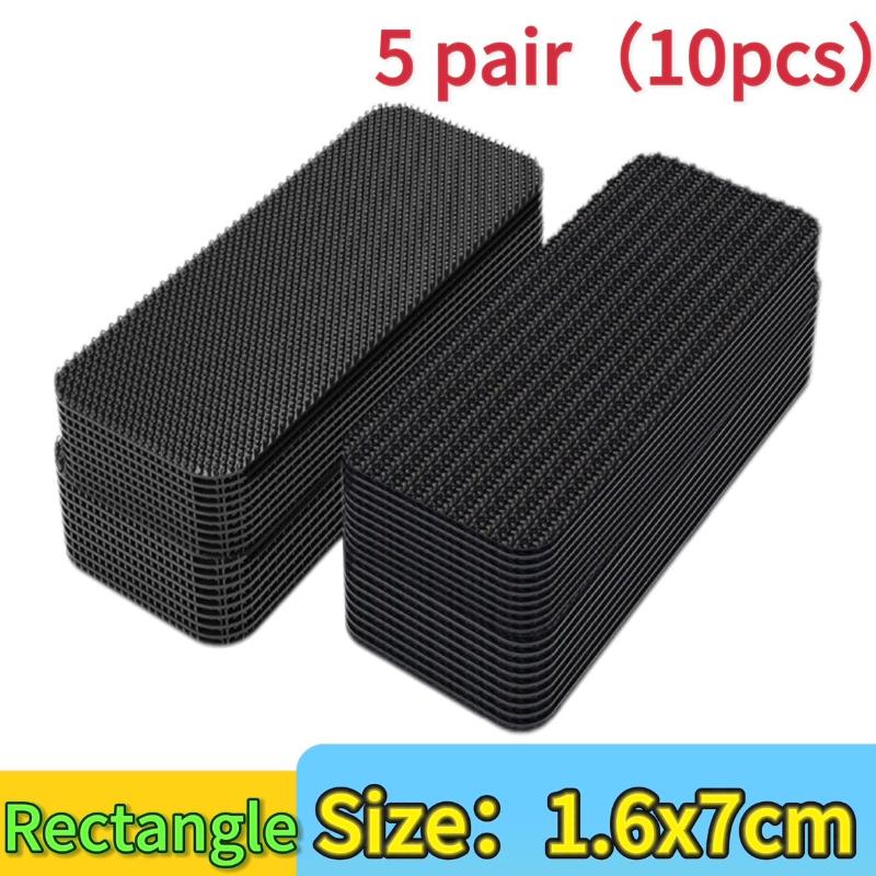 Strong Carpet Fixing Stickers Self-adhesive Touch Fastener Grip Tape Black Pad Double Faced Mat Fixed Patch Home Floor Anti Skid