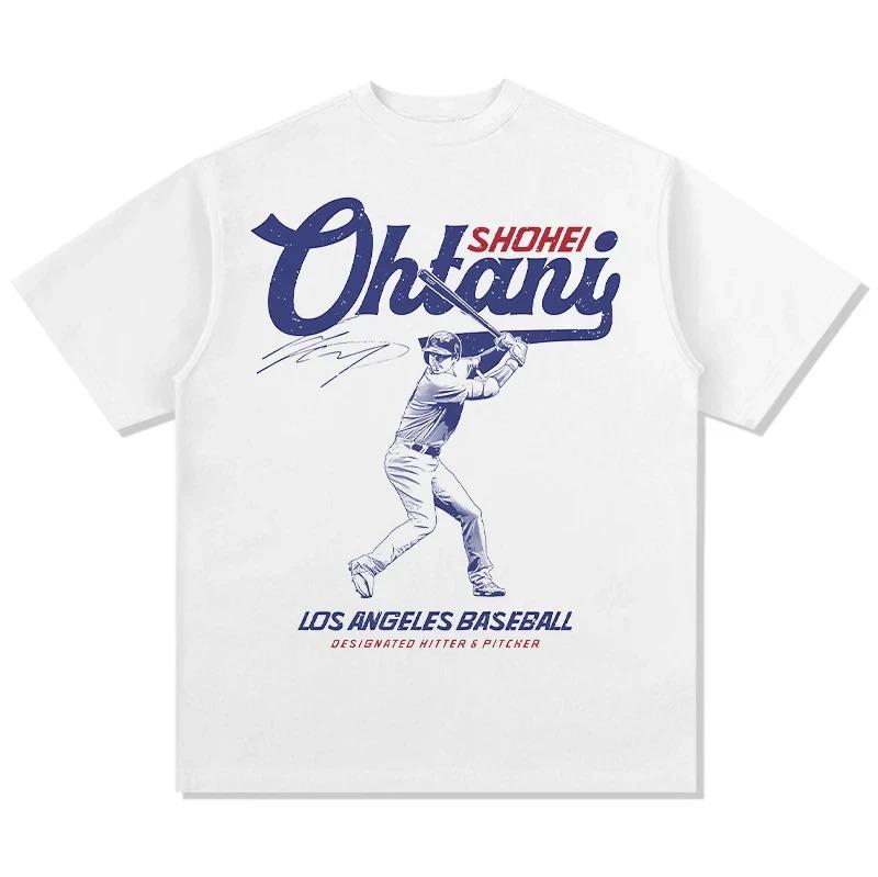 

Classic White Shohei Ohtani Los Angeles Baseball Star Retro Graphic Casual Cotton Crew Neck Short-Sleeve T-Shirt 4XL
