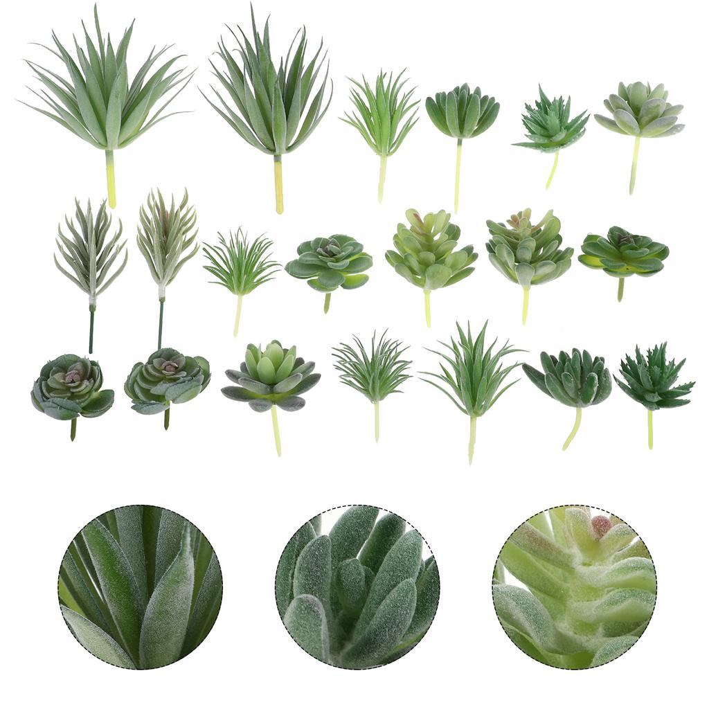 20 Pcs Simulated Succulents Fresh Style Design Plants Decorative Artificial Potted Fake DIY Simulation Mini Decorations Pe