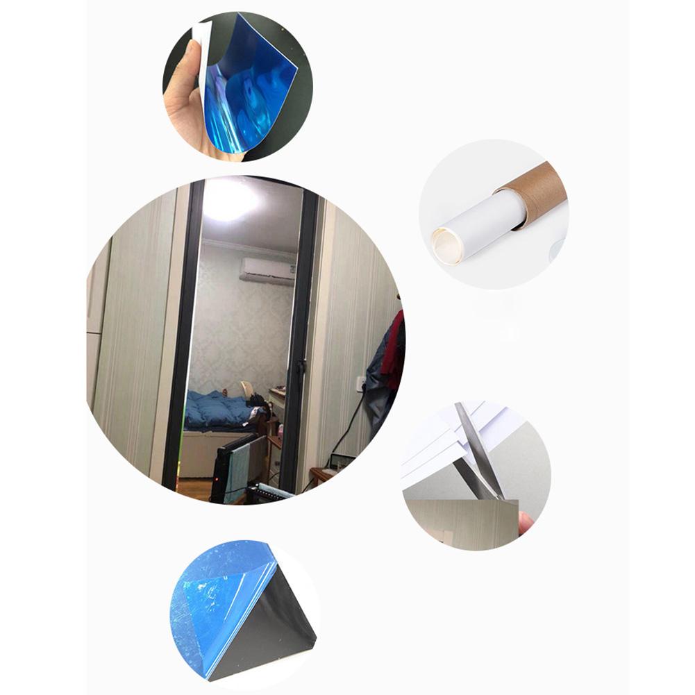 Flexible Mirror Sticker Water Proof Self Adhesive Peel and Stick On Mirror for Bathroom 19.7 X 39.4in