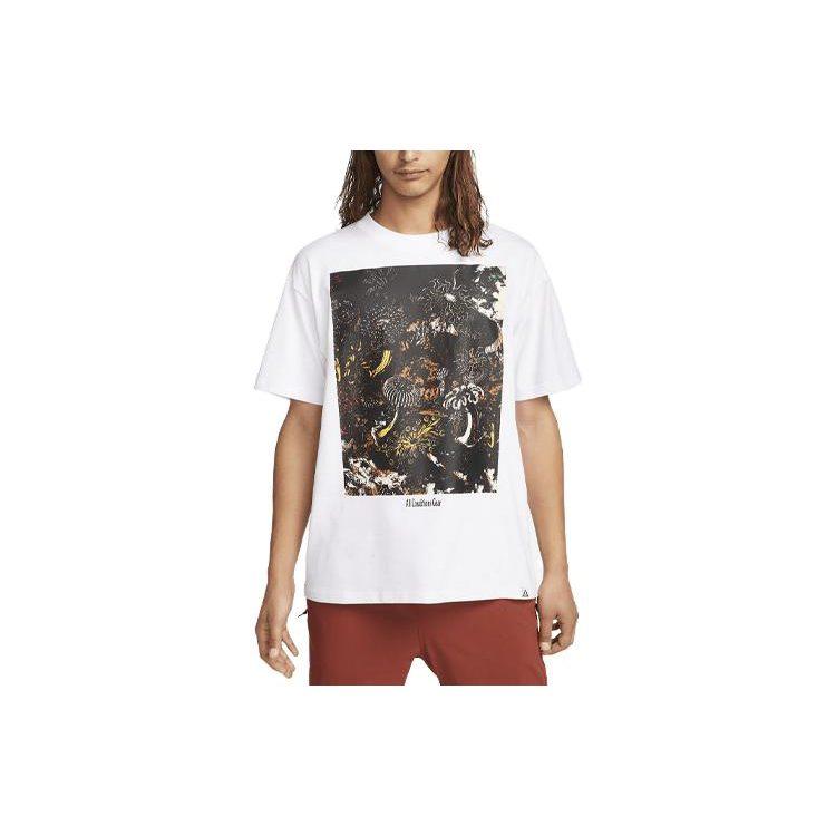 Nike T Shirts Men's White Crew Neck Moderate Straight Fit DX9448-100