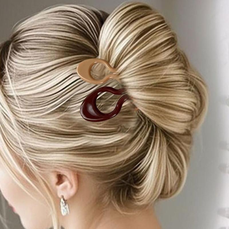 12PCS French Twists Hairpins Practical Plastic U Shaped Pins Hair Accessories For Secure Updos Fine To Long Hair