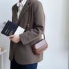 IELGY Shoulder Bag Messenger Bag Flap Metal Buckle Korean Version Black Shell Bag Simple PU Fashion Trend