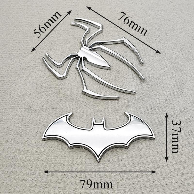 3D Metal Car Sticker Spider Bat Logo Chrome Badge Auto Emblem Decal Car Styling Decoration Auto Exterior Universal Accessories